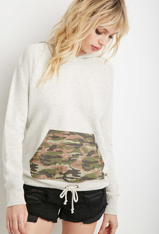 Camo Pocket Heathered Hoodie